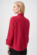 Joseph Ribkoff Stretch Poplin Button-Front Boxy Blouse Style 253923F26