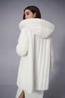 Joseph Ribkoff Faux Fur Reversible Hooded Coat Style 253926