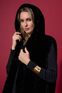 Joseph Ribkoff Vanilla Faux Fur Textured Stripe Vest Style 253933