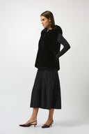 Joseph Ribkoff Vanilla Faux Fur Textured Stripe Vest Style 253933