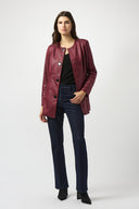 Joseph Ribkoff Foiled Faux Suede Fitted Jacket Style 253934