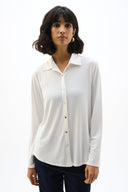 Joseph Ribkoff Silky Knit Button-Front Straight Blouse Style 253941