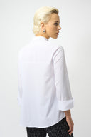 Joseph Ribkoff Optic White Ruffled Blouse Style 253944