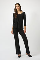 Joseph Ribkoff Silky Knit Scoop Neck Fit & Flare Top Style 253945