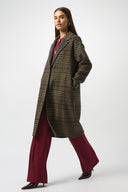 Joseph Ribkoff Camel/Multi Plaid Double-Faced Coat Style 253946