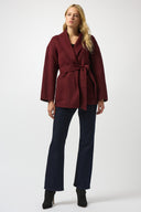 Joseph Ribkoff Belted Coat With Shawl Collar Style 253952