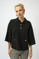 Joseph Ribkoff Boxy Pullover With Polo Collar Style 253962