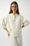 Joseph Ribkoff Boxy Pullover With Polo Collar Style 253962