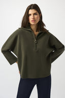 Joseph Ribkoff Boxy Pullover With Zipped Collar Style 253963