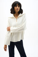 Joseph Ribkoff Boxy Pullover With Zipped Collar Style 253963