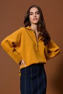 Joseph Ribkoff Boxy Pullover With Zipped Collar Style 253963