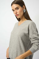 Joseph Ribkoff Wool Blend V-Neck Boxy Sweater Style 253967