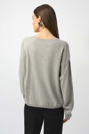 Joseph Ribkoff Wool Blend V-Neck Boxy Sweater Style 253967