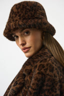 Joseph Ribkoff Faux Fur Leopard Print Bucket Hat Style 253975X