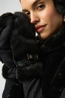 Joseph Ribkoff Faux Fur Gloves with Embellishments Style 253977