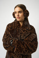 Joseph Ribkoff Animal Print Faux Fur Gloves with Embellishments Style 253977
