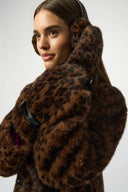 Joseph Ribkoff Animal Print Faux Fur Gloves with Embellishments Style 253977X