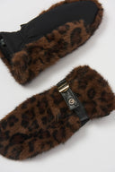 Joseph Ribkoff Animal Print Faux Fur Gloves with Embellishments Style 253977X
