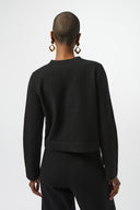 Joseph Ribkoff Black Crew Neck Button-Front Jacket Style 253983