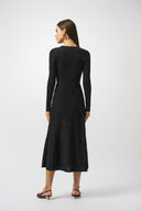 Joseph Ribkoff Black Knit Fit and Flare Crew Neck Dress Style 253987