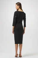 Joseph Ribkoff Black Embellished Sheath Dress Style 254007