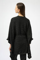 Joseph Ribkoff Sequined Bouclé Knit Belted Poncho Style 254009