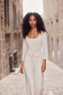 Frank Lyman Square Neck 3/4 Sleeve Top Style 254019