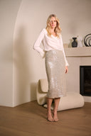 Joseph Ribkoff Sequined Pull-On Pencil Skirt Style 254038