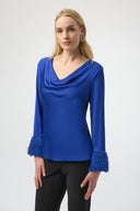 Joseph Ribkoff Satin Cowl Neck Top Style 254020