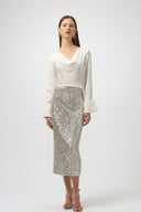 Joseph Ribkoff Satin Cowl Neck Top Style 254020