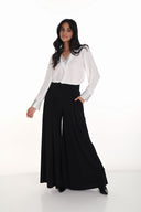 Frank Lyman Black High-Waist Wide-Leg Pants Style 254022