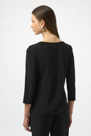 Joseph Ribkoff Straight Top With Sequins Detail Style 254025