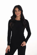 Frank Lyman Black Crew Neck Top Style 254025