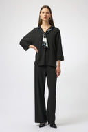 Joseph Ribkoff Boxy Top With Printed Satin Scarf Style 254032