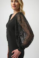 Joseph Ribkoff Sheath Dress with Mesh Sleeves Style 254052