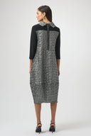 Joseph Ribkoff Foiled Jacquard & Silky Knit Cocoon Dress Style 254057
