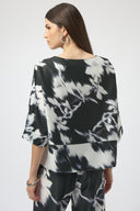 Joseph Ribkoff Satin Floral Print Boxy Top Style 254063