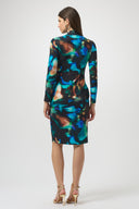 Joseph Ribkoff Black/Multi Abstract Print Wrap Dress Style 254070