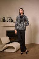 Joseph Ribkoff Jacquard Animal Print Straight Blazer Style 254072