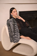 Joseph Ribkoff Jacquard Animal Print Straight Blazer Style 254072