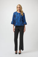 Joseph Ribkoff Floral Jacquard Trapeze Jacket Style 254075