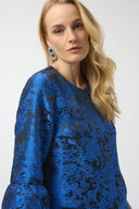 Joseph Ribkoff Floral Jacquard Trapeze Jacket Style 254075