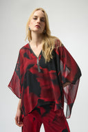 Joseph Ribkoff Abstract Print Poncho Top Style 254090