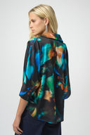 Joseph Ribkoff Satin Abstract Print Boxy Top Style 254097