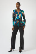 Joseph Ribkoff Abstract Print Fitted Blazer Style 254104