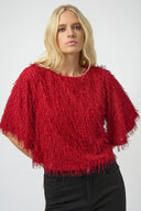 Joseph Ribkoff Novelty Fringe Boxy Top Style 254105
