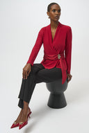Joseph Ribkoff Fitted Wrap V-Neckline Top Style 254117