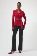 Joseph Ribkoff Fitted Wrap V-Neckline Top Style 254117
