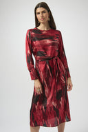 Joseph Ribkoff Black/Red Abstract Print Fit & Flare Dress Style 254124