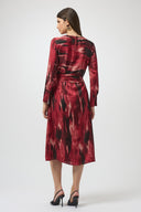 Joseph Ribkoff Black/Red Abstract Print Fit & Flare Dress Style 254124